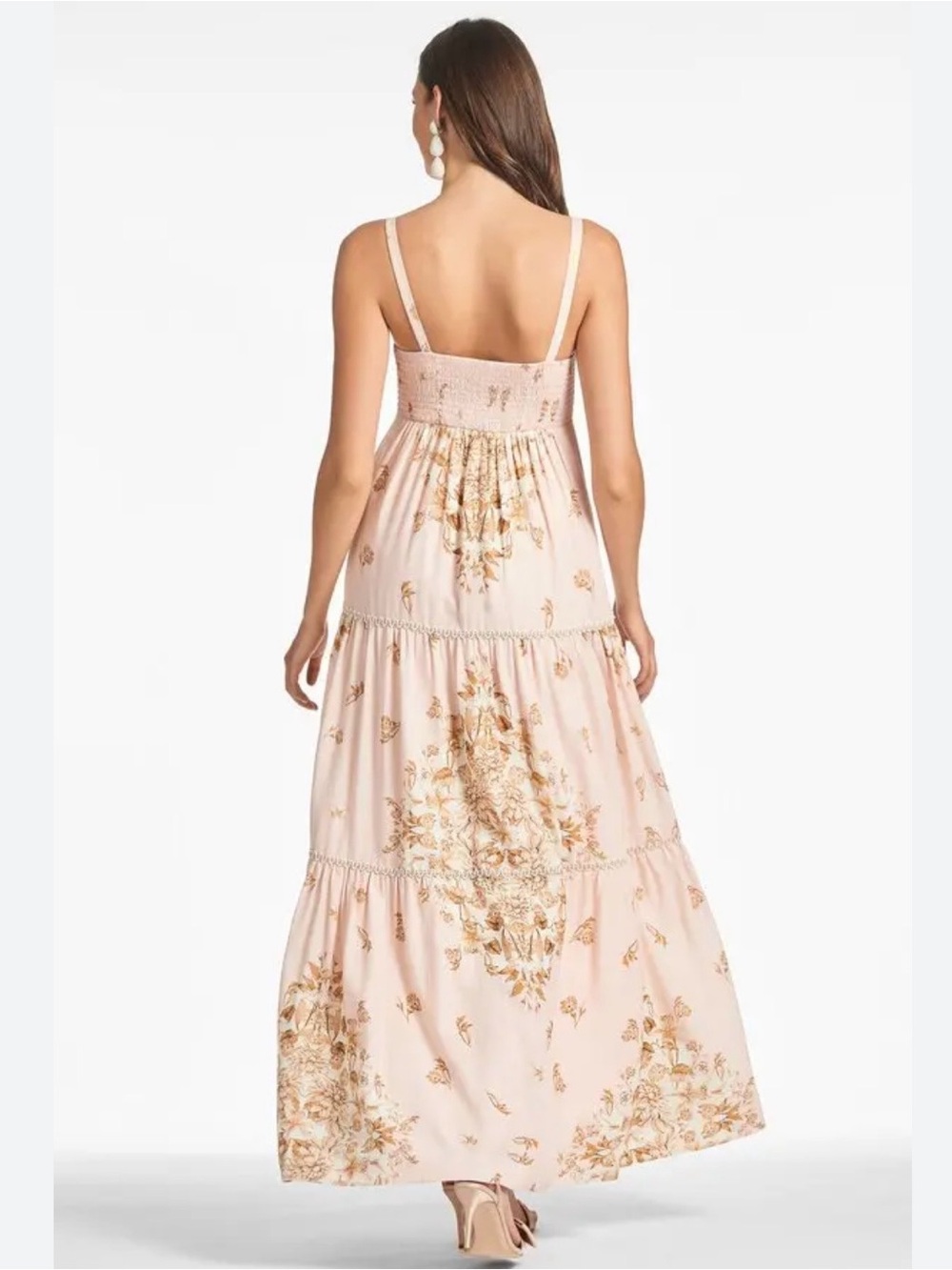 Sachin & Babi Giorno Tiered Floral Linen Blend Maxi Dress Cottagecore Medium - Picture 6 of 16